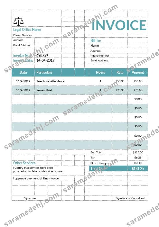 Legal Consulting Invoice Template